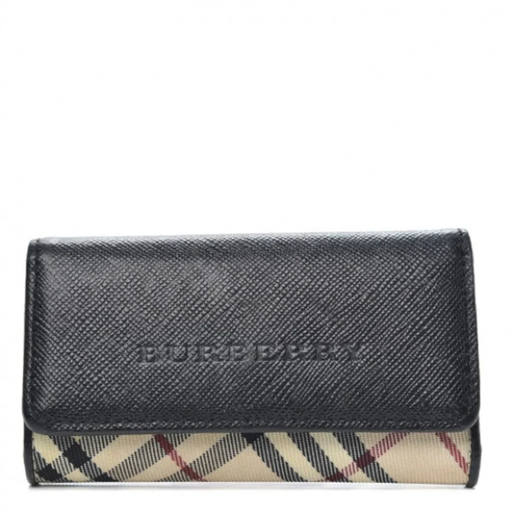 Burberry BURBERRY  Nova Check 4 Key Holder Case Black and Beige EUC